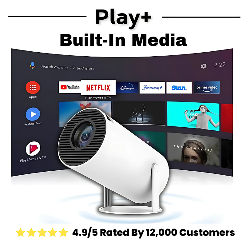 Play+™ Ultra 4K Projector + FREE Projector Screen